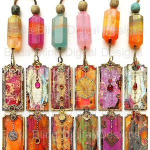 Hojas de collage digitales de arte boho adornado, descargas digitales INSTANTÁNEAS, diarios de arte boho, arte tribal gitano, decoupage