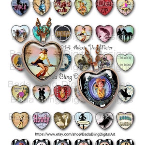 Rodeo Cowgirls and Buckaroo Babes, cowgirl collage sheets, INSTANT Download at Checkout,cowgirl pendants, rodeo gals,hearts, heart pendants