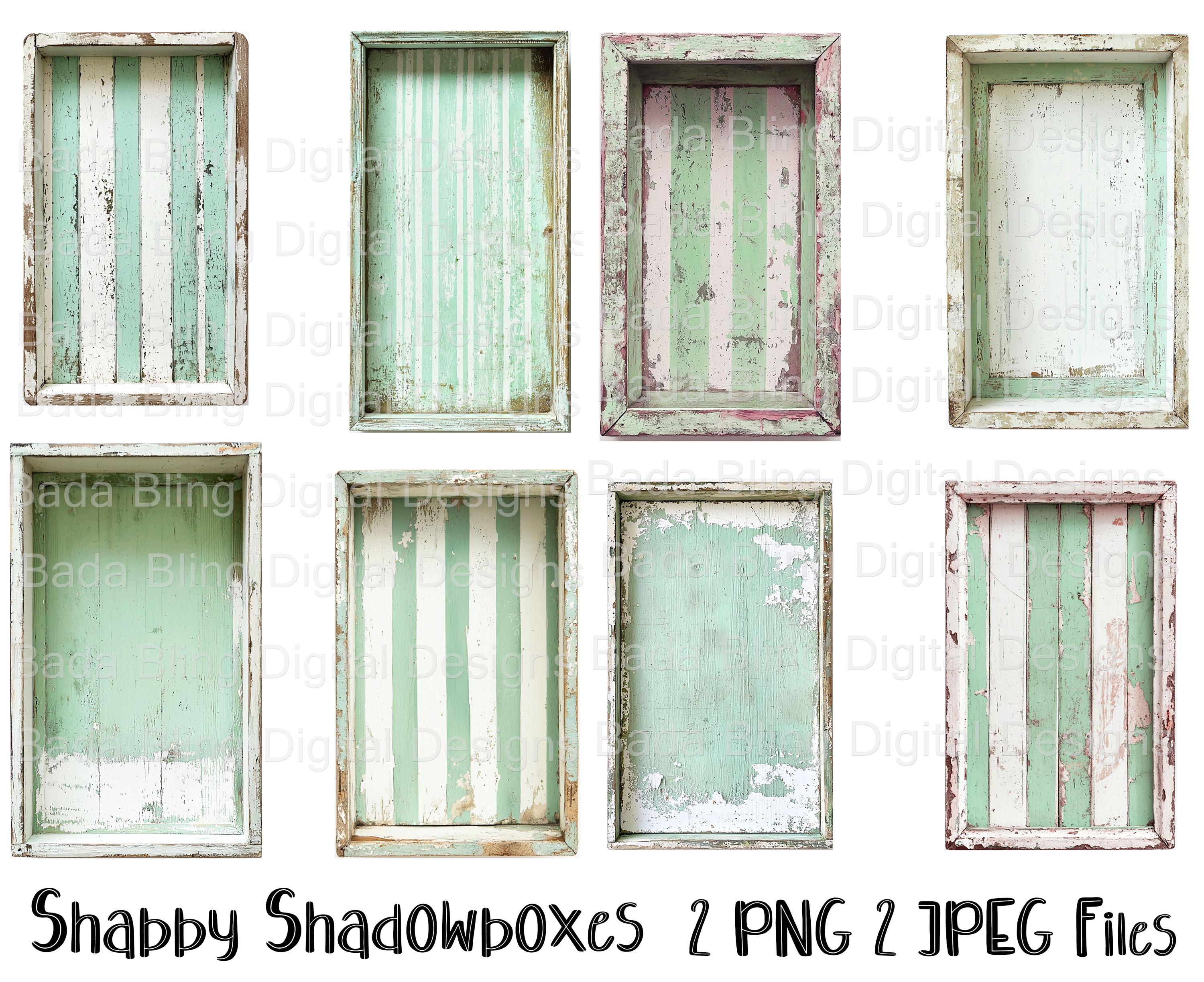 Shadowboxes Pattern 8 Shadowboxes in Mint 2 PNG and 2 JPEG Files, INSTANT Downloads Journal ...