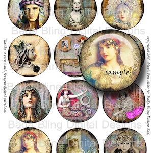 Mes Tsiganes préférés, feuilles de collage d'art modifiées, 2.5 " images,INSTANT Download, caisses, carreaux de verre, gitans, diseurs de bonne aventure,mystiques,boho