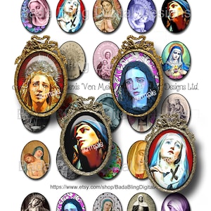 Altered Art Madonna, 30mm x 40mm collage sheets, INSTANT  Download at Checkout, religious collage sheets,  Holy Mother, vintage Madonna