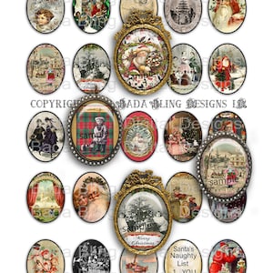 A Very Vintage Christmas,30mm x 40mm images for Christmas pendants, ornaments and lockets, INSTANT DOWNLOADS, Christmas collage sheets