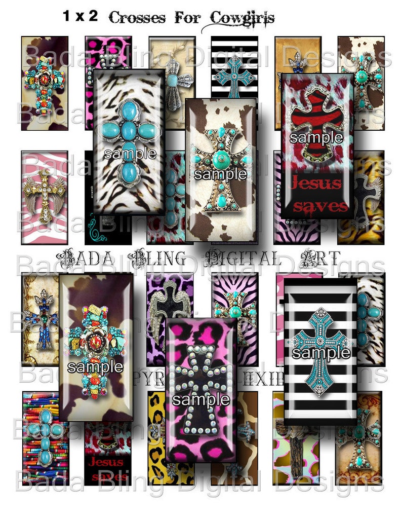 1 X 2 Inch, Crosses for Cowgirls, Collage Sheets for Dominos and ...