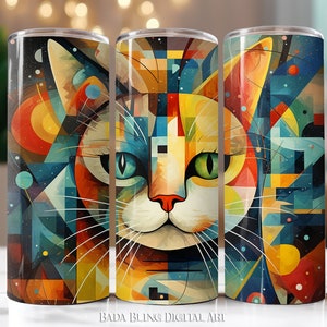 Schnurrhaare auf Kätzchen, originale Kunst, 20 Unzen Becher Sublimation Designs, JPEG & PNG Dateien, INSTANT Download, künstlerische Katzenbecher Designs