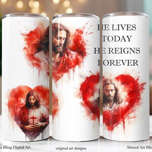 Diseño de vaso de San Valentín de Jesucristo, arte original, sublimación de vaso de 20 oz, descarga instantánea de archivos JPEG, envolturas de vaso cristiano