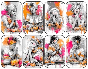 A Thanksgiving Prayer For Women Altoid tin art printable Thanksgiving gift tags INSTANT Download Thanksgiving gratitude art  2 JPEG files