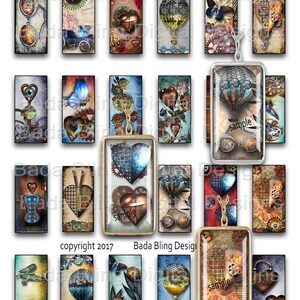 Steampunk, INSTANT Download, 24mm x 48mm for 1 x 2 pendants, steampunk collage sheets, steampunk jewelry, 1 x 2 collage sheets