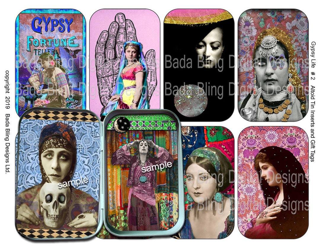 Gypsy Life 2, Fortune Tellers, Gypsies and Mystics,altoid Tin Inserts for Shrines or Gift Tags