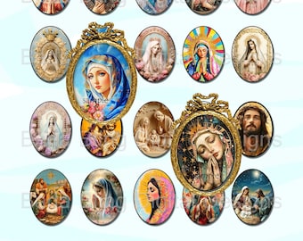 30mm x 40mm Holy Images Antique and Altered Art Prayer Cards & Holy Cards INSTANT DOWNLOAD religious images Catholic images  Madonna, Christ