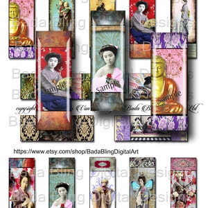 May include: A digital collage sheet with 10 images of women in traditional Asian clothing, including a woman with a butterfly on her shoulder, a woman holding a flower, and a woman playing a musical instrument. The images are set against a background of floral patterns and ornate designs. The text "Women of the Orient" is at the top of the sheet.