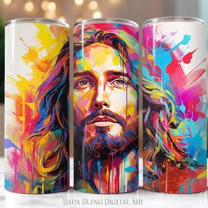 Diseño de vaso de Jesucristo, arte original, diseños de sublimación de vaso de 20 oz, archivos JPEG y PNG, descarga INSTANTÁNEA Jesús es mi Valentín