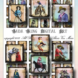 Buckaroo Babes digitale collagevellen cowgirl-collagevellen INSTANT digitale download bij de kassa, cowgirls rodeo cowgirl-sieraden