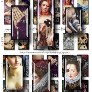 May include: A digital collage sheet with 12 vintage portrait images of women. The images are arranged in a grid pattern and feature various hairstyles, clothing, and accessories. The sheet is titled "It's All In The Details" and includes the text "Bada Bling Digital Designs".