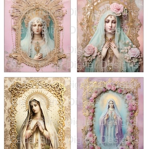 Original Heilige Karten Blatt 2, SOFORTIGER DOWNLOAD, religiöse Collage Blätter, katholische Bilder, perfekt für Journale & Karten, religiöse Schreine