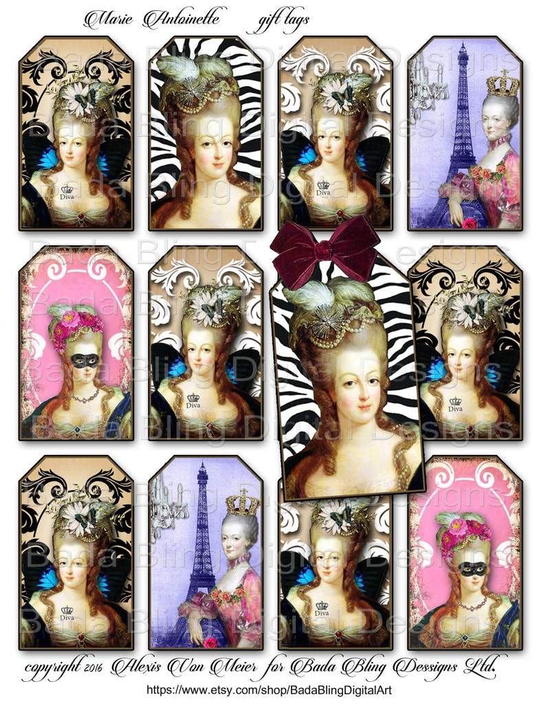 Marie Antoinette Finely Drawn Collage Sheet | Alpha Stamps