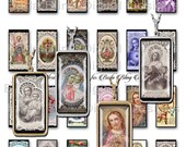 23mm x 48mm,  Antique Prayer Cards... INSTANT DOWNLOAD at Checkout,  religious collage sheets, Catholic pendants, Christian jewelry
