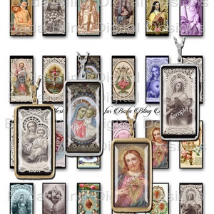 23 mm x 48 mm, antike Gebetskarten... INSTANT DOWNLOAD bei Kasse, religiöse Collage Blatt, katholischen Anhänger, Christian Schmuck