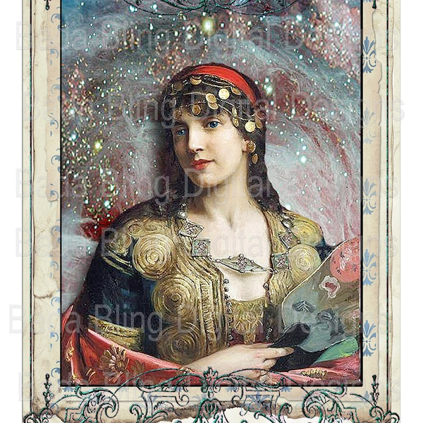 GYPSY SOUL, large image transfer, INSTANT Download at Checkout, printable journal pages, images of gypsies, boho junk journals,vintage gypsy