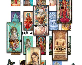2.5cm x 5cm, The Romance Of India, digital collage sheets for art pendants, INSTANT Digital Download, vintage India, vintage Bollywood