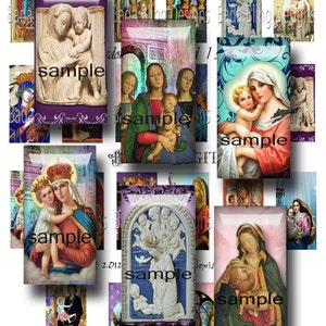 1 x 2,  Madonna and Child,  INSTANT  DIGITAL DOWNLOAD at Checkout, religious collage sheets for  domino tiles, catholic images, Mary