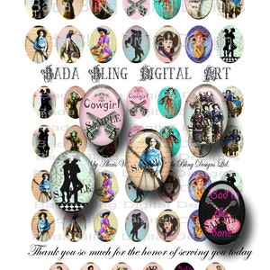 18 mm x 25 mm, 22 mm x 30 mm, Buckaroo Babes, cowgirl-collagevellen, DIRECT downloaden bij de kassa, cowgirl-sieraden, cowgirl-hangers, rodeo
