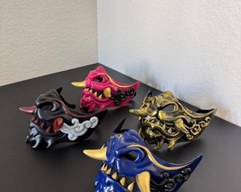 Máscara de demonio samurái oni: conjuntos de máscaras de cosplay de estilo japonés para fiestas de Halloween