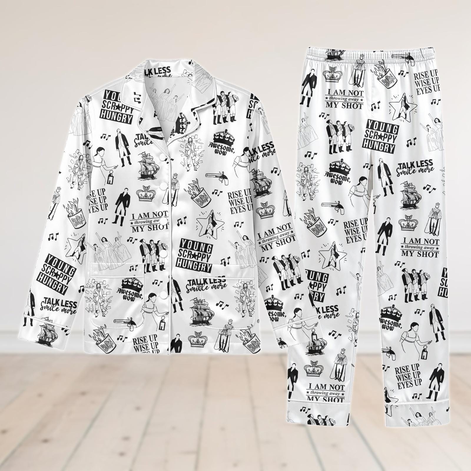 Discover Hamilton Musical Pajamas Set, Broadway Musical Women Pajamas, Rise Up Pjs, Hamilton Musical, Sleepwear, Hamilton Lover Gifts