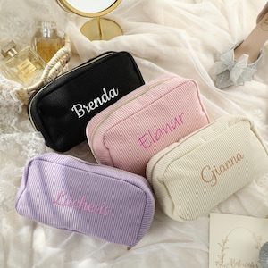Personalisierte Gestickte Makeup-Tasche, Reise-Toiletten-Tasche, Kosmetiktasche, Brautparty Geschenke, Make-up-Organisator, Geschenk Für sie
