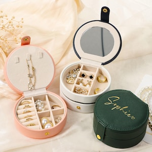 Personalized Jewelry Box, Travel Jewelry Box, Birthday Gift For Her, Bridesmaid Gifts, Bridal Shower Gifts