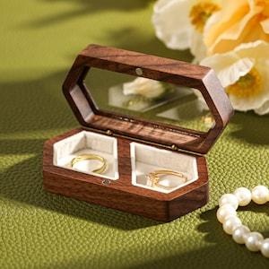 Aangepaste houten ringdoos, gegraveerde ringdoos, ringdoos voor vrouwen, voorstel ringdooshouder, jubileumcadeau, ringdragerdoos
