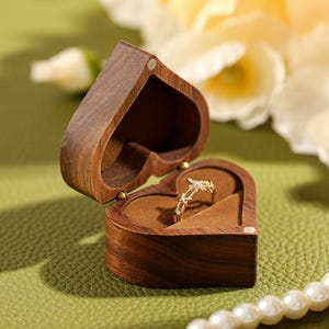 Aangepaste hartvorm ringdoos, ringdoos voor vrouwen, voorstel ringdoos, jubileumcadeau, ringdragerdoos, trouwringhouder