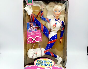 1995 Vintage 1996 Olympic Gymnast Blonde Barbie Doll New NIB