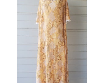 NWT Vintage Kmart Full Sweep Sleep Night Gown Sheer Mesh Dress M L XL