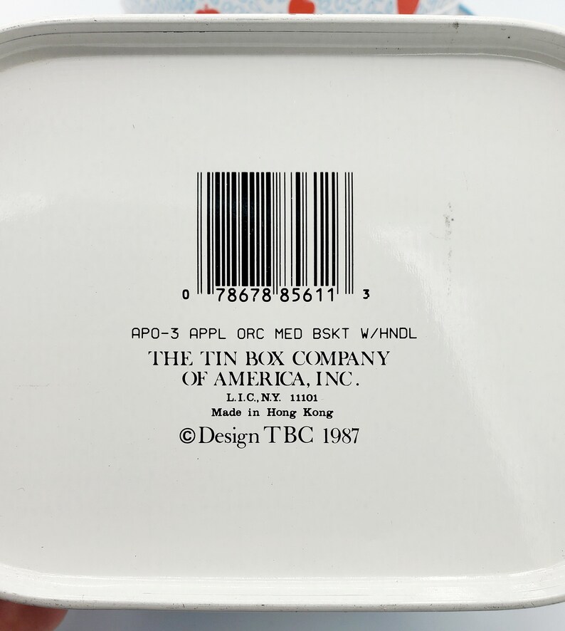 Vintage 1987 TBC the Tin Box Company of America Apple Orchard Basket