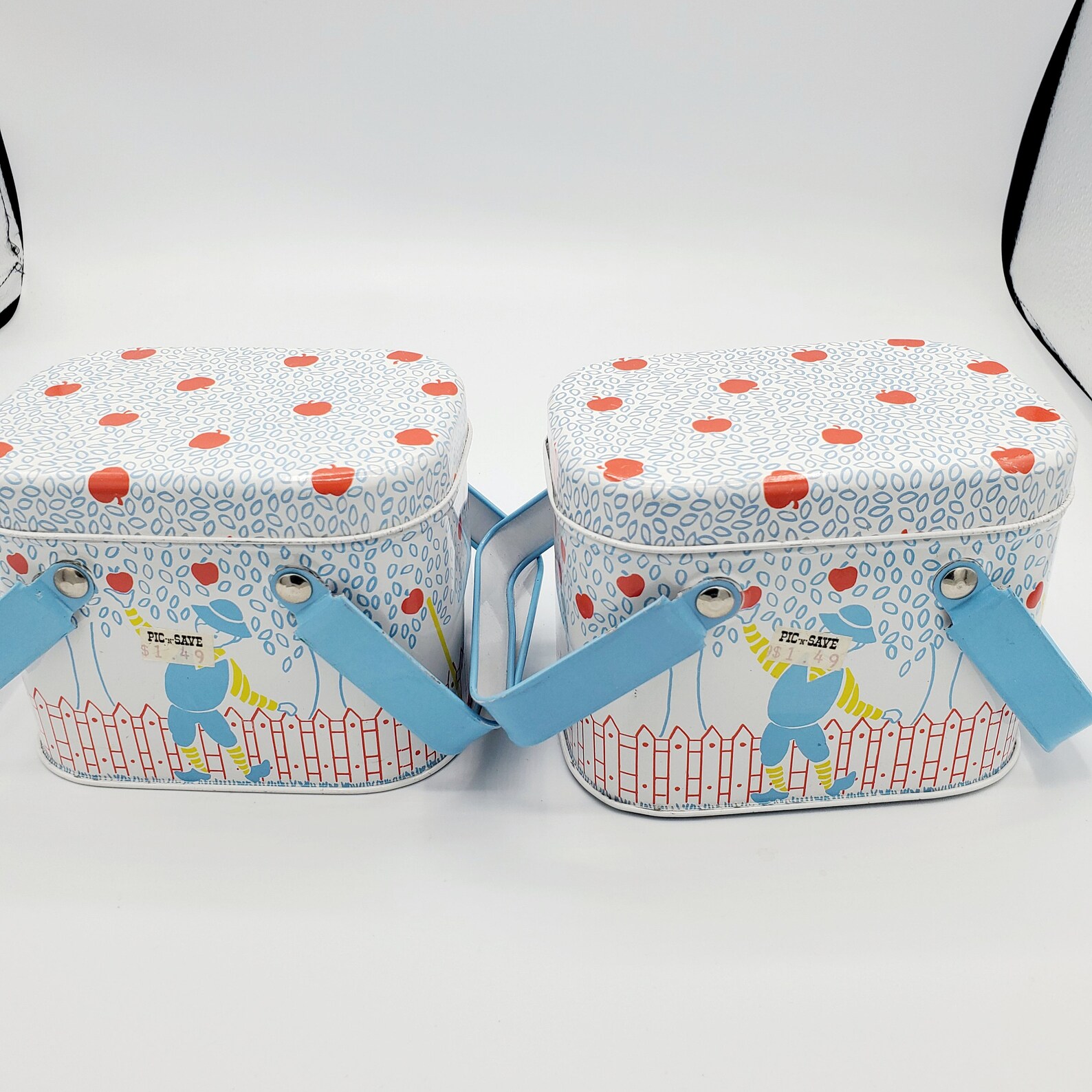 Vintage 1987 TBC the Tin Box Company of America Apple Orchard Basket