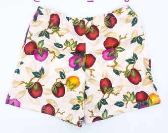 Toddler Girls 2T 3T Apple Orchard Cotton Shorts Handmade USA