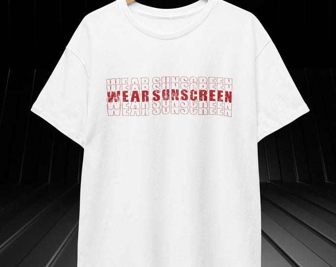 Wear Sunscreen Vintage T-Shirt | Retro Summer Tee | Unisex Beach Shirt | Sun Protection Reminder | Eco-Friendly Beach Bum Tee