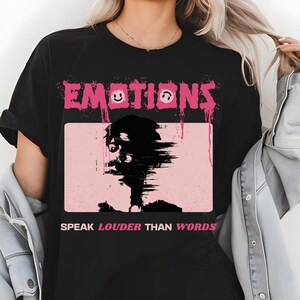 Camiseta "Las emociones hablan más que las palabras" / Camiseta gráfica "La salud mental importa" / Prendas inspiradoras para el cuidado personal / Regalos para la concientización sobre la ansiedad