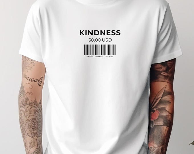Kindness Barcode Shirt, Be Kind TShirt, Positive Quote Tee, Mental Health Awareness Sweatshirt, Motivational Hoodie, Minimalist Kindness Tee