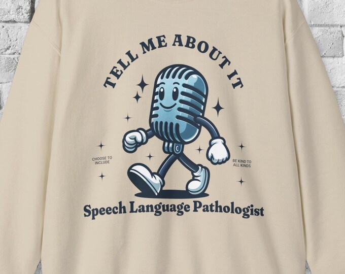 Funny Speech Therapy Shirt Trendy| Cute Speech Pathology Sweatshirt| Language Pathologist Grad Gift| SLP Retro Microphone TShirt| Gift For