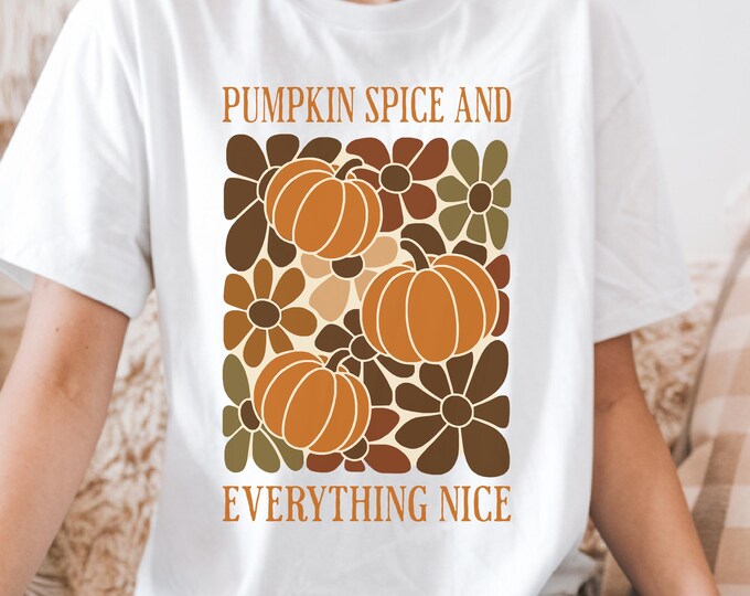 Boho Pumpkin Fall T‑Shirt |  Unisex Heavy Cotton Tee • Rustic Floral Pumpkin Shirt • Autumn Graphic Tee • Thanksgiving Harvest Shirt