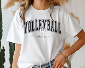 Cute Volleyball Mom T Shirt Volleyball Season Mama Shirts Volleyball Player Mother Tee Volleyball Gifts for Mothers Day Graphic TShirt