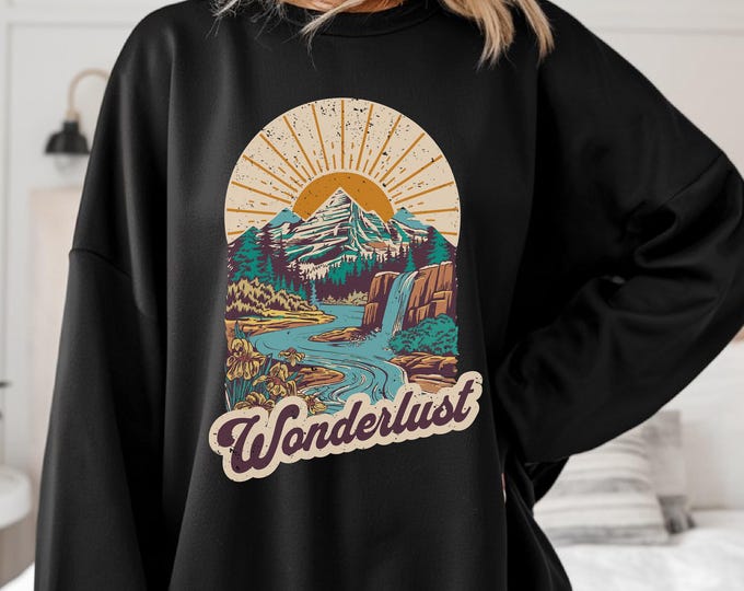 Wanderlust Adventure TShirt | Vintage Travel Tee for Nature Lovers | Hiking Gift | Outdoorsy Shirt | Explore More Tee | Road Trip T-Shirt
