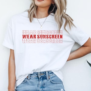 Wear Sunscreen Vintage T-Shirt | Retro Summer Tee | Unisex Beach Shirt | Sun Protection Reminder | Eco-Friendly Beach Bum Tee