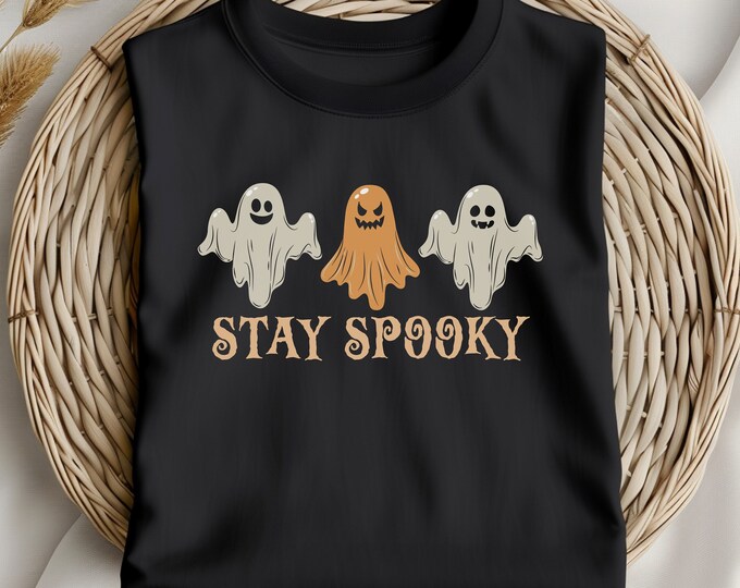Stay Spooky Shirt Vintage Halloween Sweatshirt Spooky Season Retro Ghost Sweatshirt Vintage Halloween Shirts