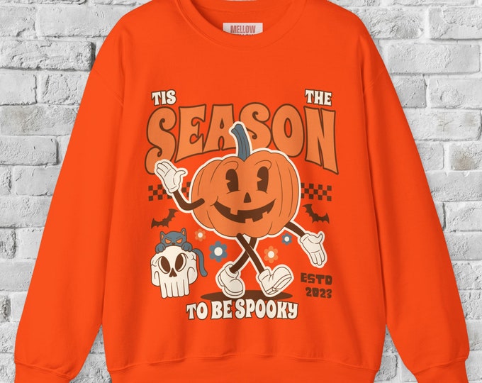 Retro Halloween Tis' The Season Sweatshirt | Spooky Season Fall Shirt Unisex | Its Fall Yall Vintage Halloween Graphic Tee | Tis The Season
