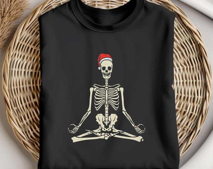 Dead Inside Skeleton Christmas Sweatshirt Funny Gothic Holiday Sweater Dark Humor Xmas Pullover Spooky Skeleton Winter Apparel