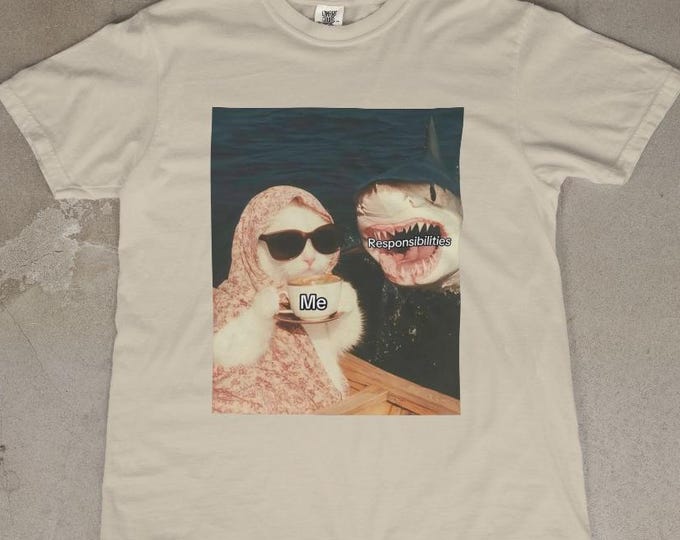 Trendy Cat Meme T-Shirt | Funny Retro Cat Shirt | Vintage Cat Lover Tee | Meme-Inspired Graphic Shirt | Relatable Unisex Cat Lover Gift