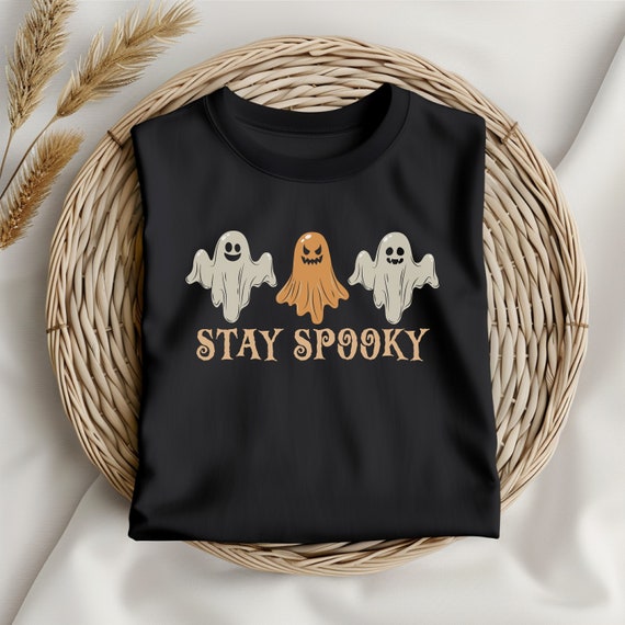 Stay Spooky Shirt Vintage Halloween Sweatshirt Spooky Season Retro Ghost Sweatshirt Vintage Halloween Shirts