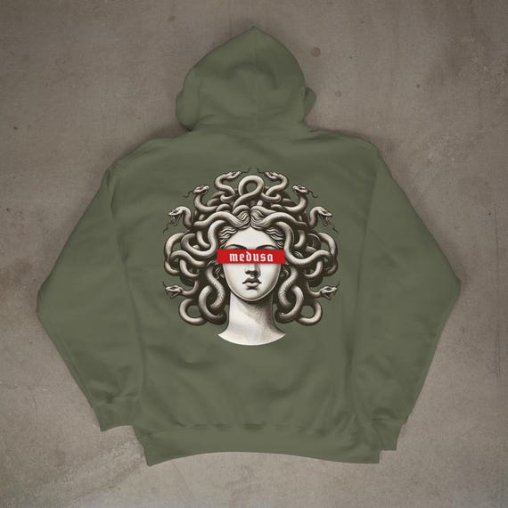 Medusa Graphic Hoodie | Greek Mythology Sweatshirt | Ancient Greek Art Pullover | Mythical Creature Unisex Hoodie | Dark Academia Aesthetic